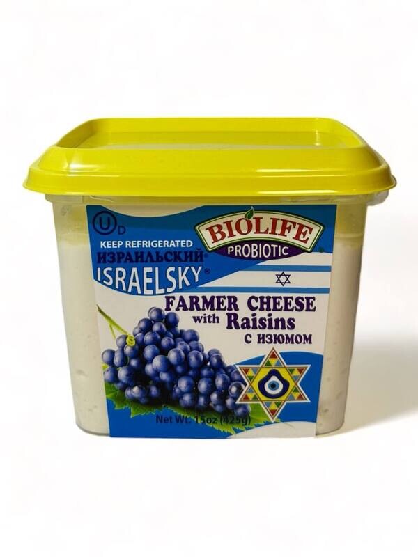 Biolife Farmer Cheese With Raisins 16oz (454g)