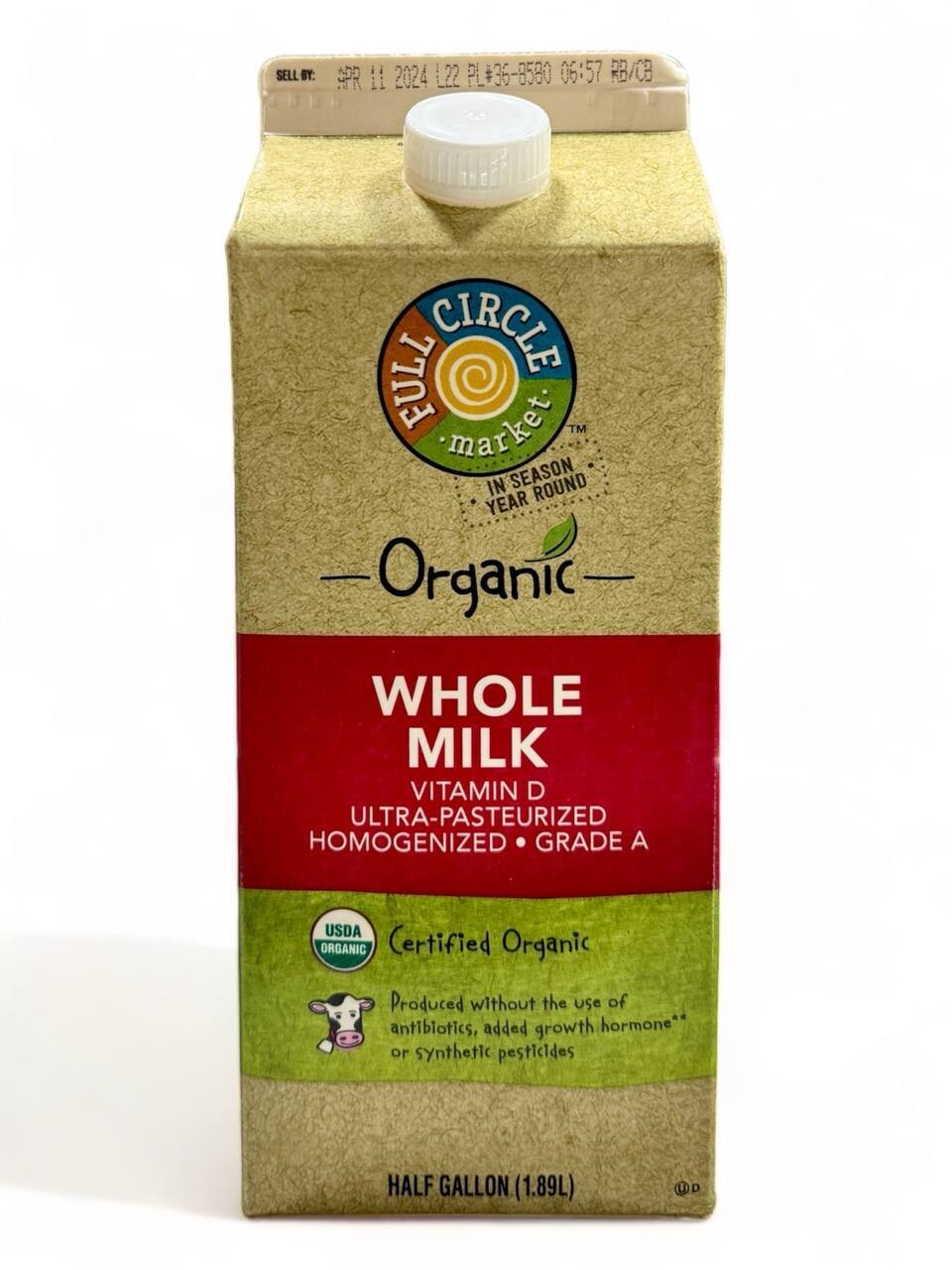 Organic Whole Milk 1.89L