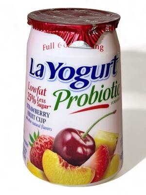 La Yogurt Lowfat Probiotic With Strawberry Fruit Cup 6oz (170g.)