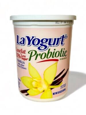 La Yogurt Probiotic 25%Less Sugar With Vanilla LowFat 32oz(907g.)