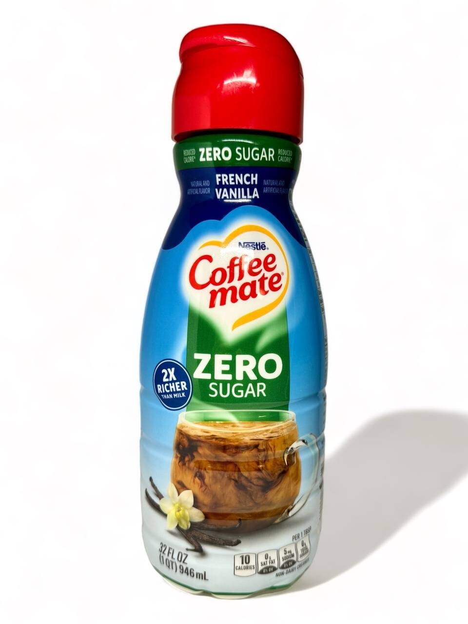 Coffee Mate Creamer With French Vanilla Zero Sugar 32oz (946ml.)