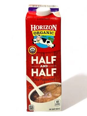Horizon Organic Half & Half Ultra-Pasteurized 32oz (946ml.)