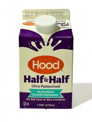 Hood Half & Half Ultra-Pasteurized 16oz (473ml.)