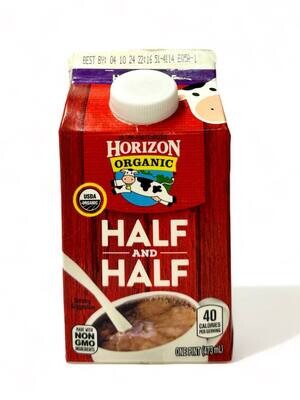 Horizon Organic Half & Half Ultra-Pasteurized 16oz (473ml.)