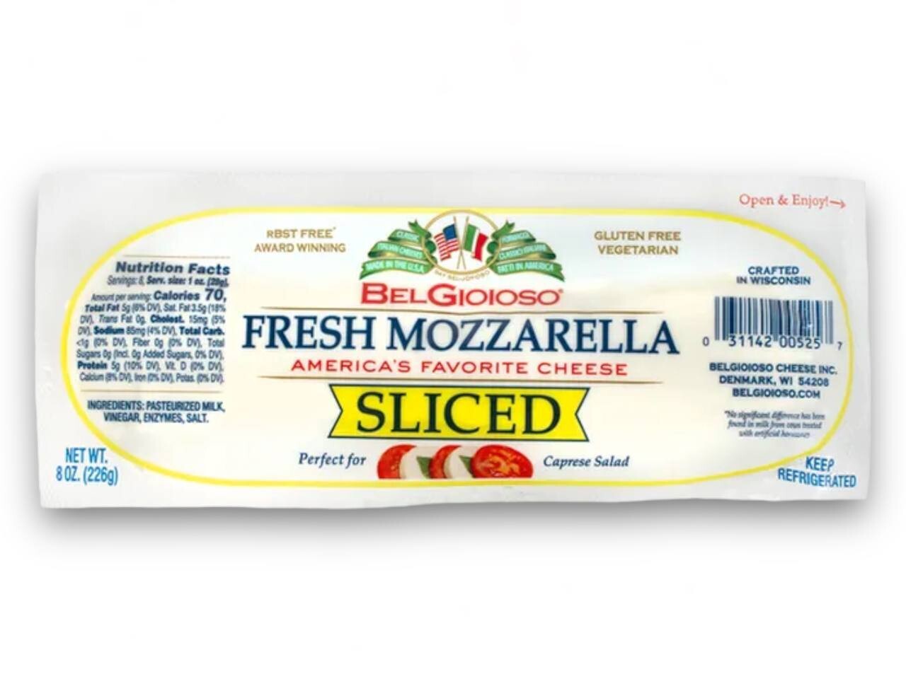 Cheese „FRESH MOZZARELLA" Sliced 226g.