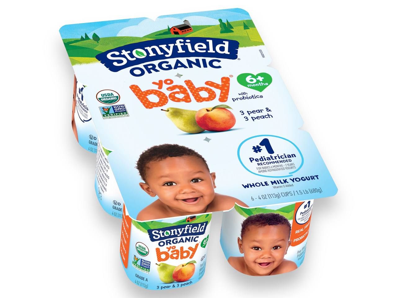 Stonyfield Organic Yogurt With 3 Pear & 3 Peach (680g)