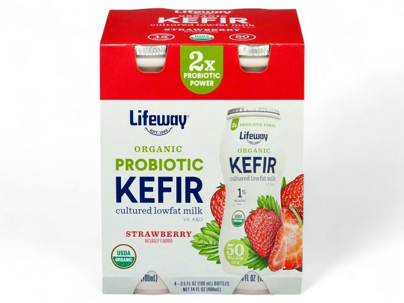 Organic Low Fat Kefir Strawberry (4*100ml)