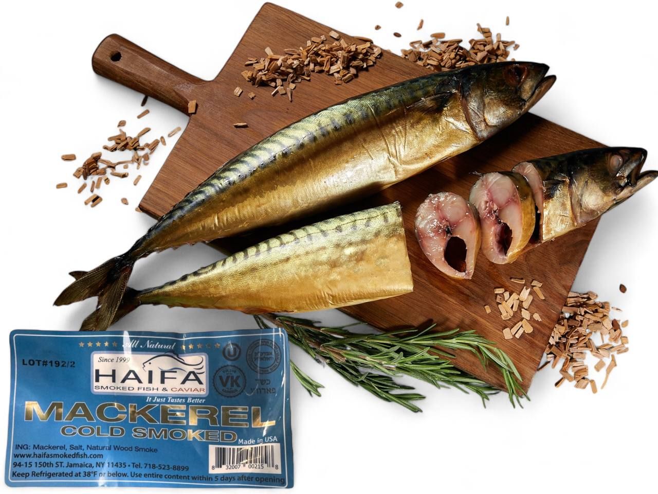 Haifa Cold Smoked Mackerel Whole (+-1.1Lb)