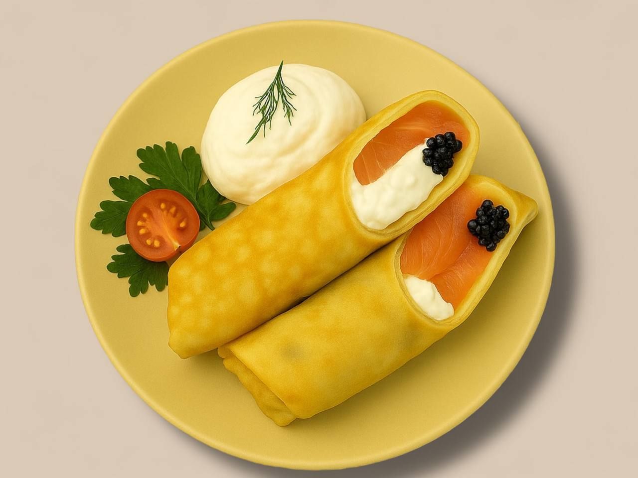 Blintzes With Salmon & Cream Cheese (1 each+-0.3Lb)