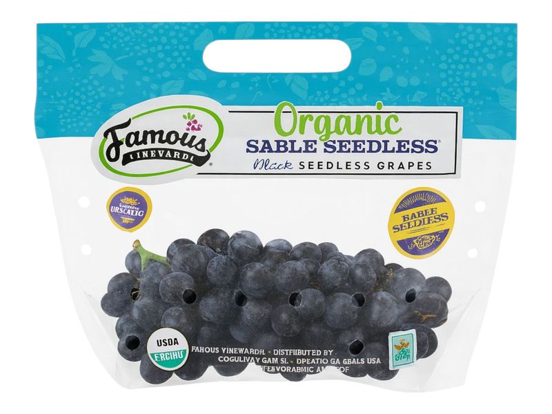 Organic Black Grapes (+-2.5lb)