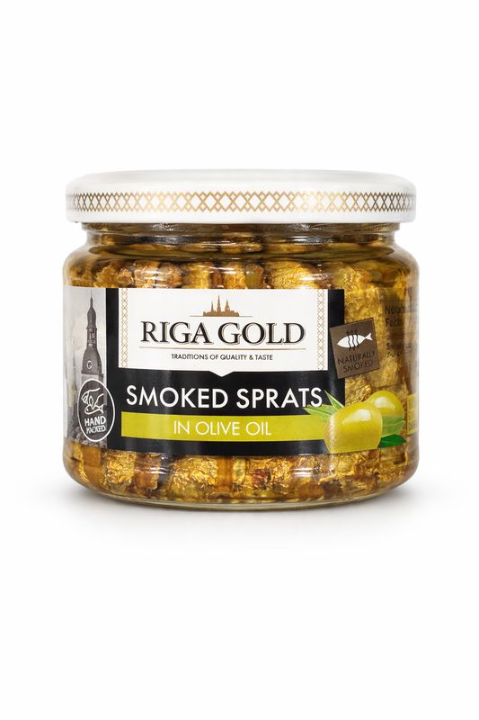 Riga Gold Smoked Sprats in Olive Oil