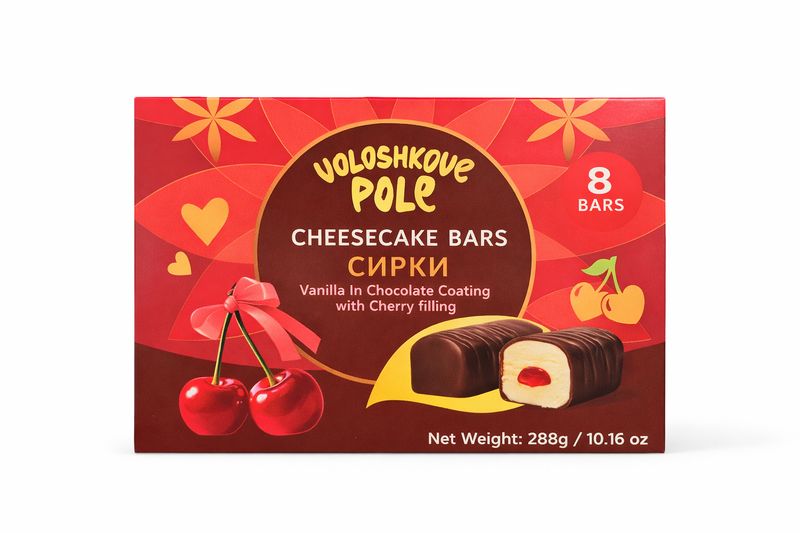 Voloshkove Pole cheesecake bars with Cherry flavour 8 bars (288g)