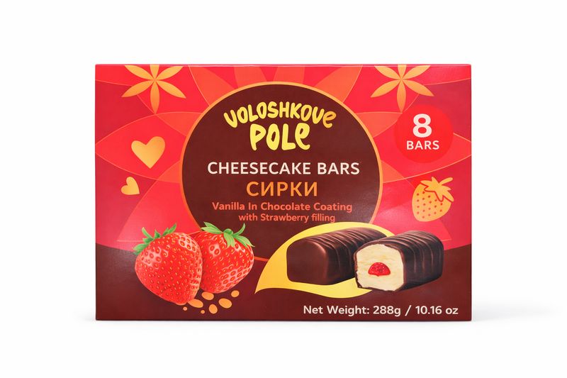 Voloshkove Pole cheesecake bars with strawberry flavour 8 bars (288g)