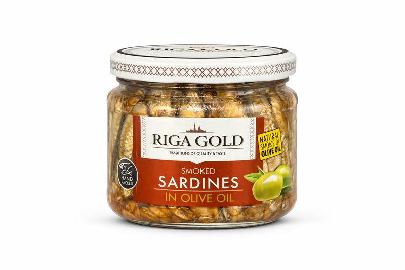 Riga Gold Smoked Sardines in Olive Oil (Jar) / 250 g