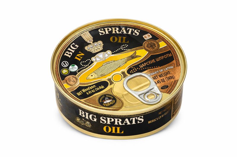 Brīvais Vilnis Big Smoked Sprats in Oil / 240 g
