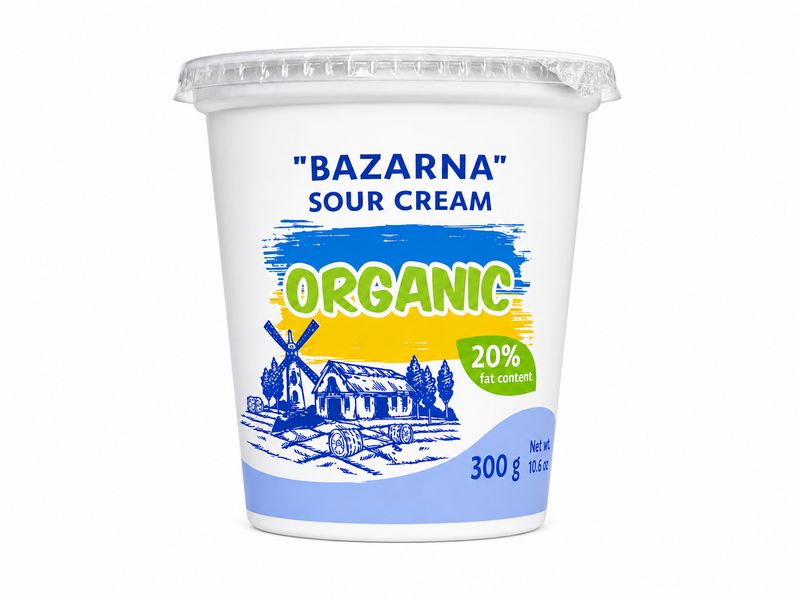Organic "bazarna" sour cream (300 g)