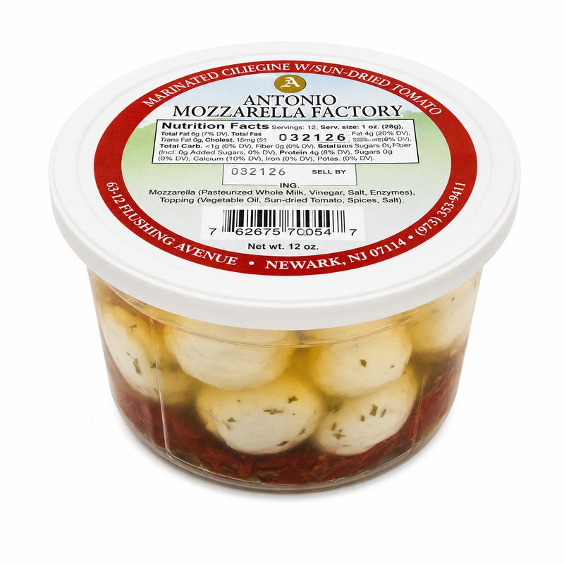 Antonio Marinated mozzarella w/Sun-dried tomato (12oz)