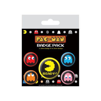 Pac Man Pixel Badge Buttons Pack