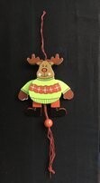 Houten Kerst Trekpop Rendier decoratie Kerst Ornament