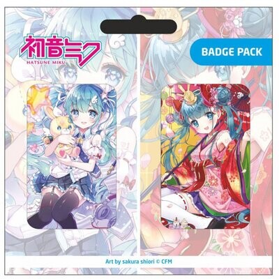 Hatsune Miku Badge Pack, set van 2 (Art by Sakura Shiori)