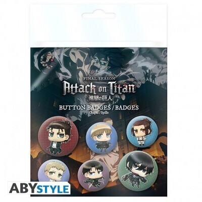 Attack on Titan - Chibi - Giftpack Buttons 6 pack