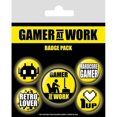 Gamer At Work - Giftpack Buttons