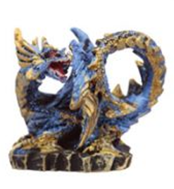 Duistere Legenden - Kristalgrot Draken Miniatuur Beeldjes - Blauw Look Back