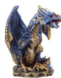 Duistere Legenden - Kristalgrot Draken Miniatuur Beeldjes - Blauw Straight Up