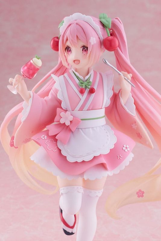 Hatsune Miku- PVC Statue Newley Written Sakura Miku Japanese Cafe Ver. 18 cm