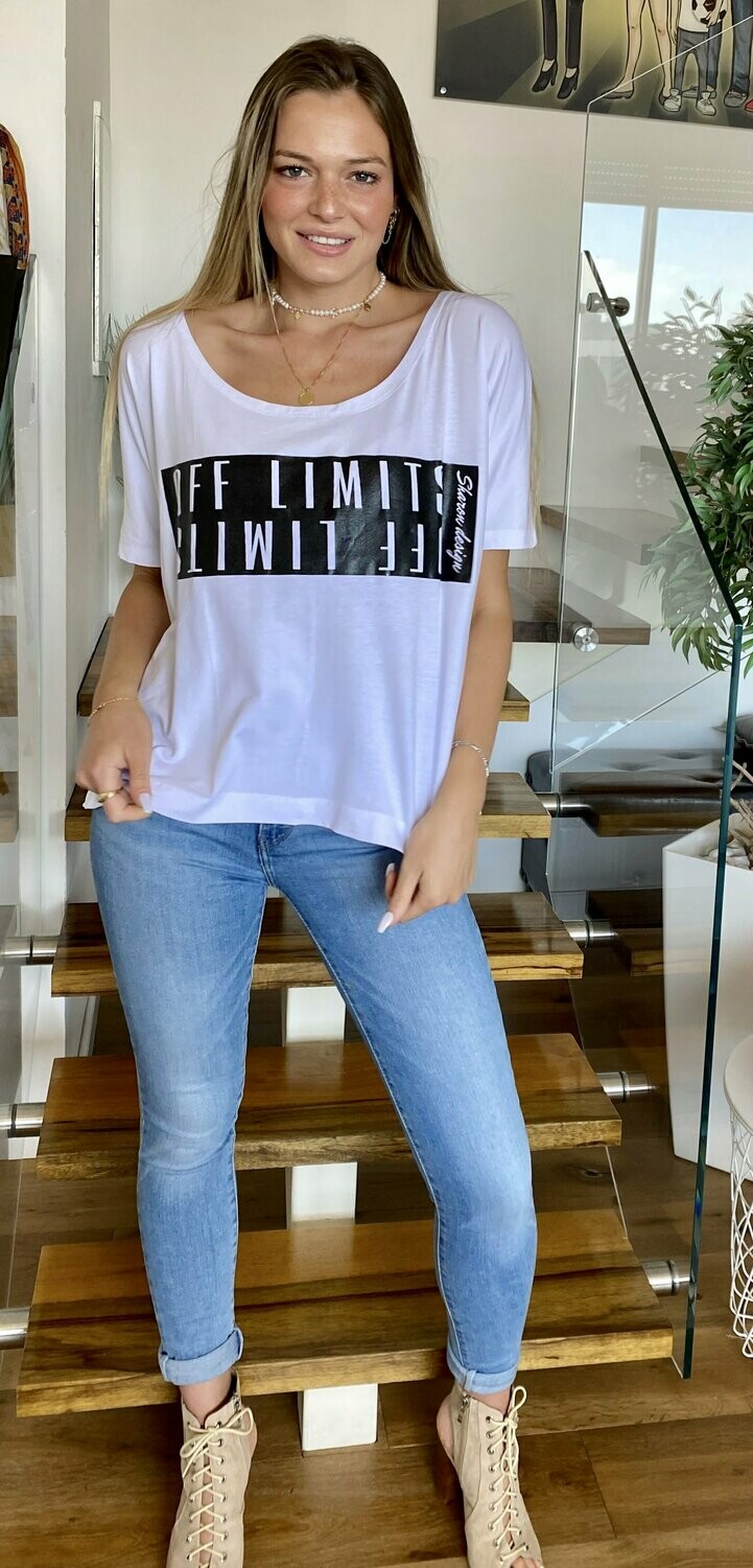 OVER SIZE - LIMITS חולצה לבנה