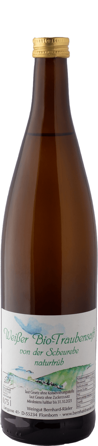 Bio-Traubensaft WEISS naturtrüb von der Scheurebe