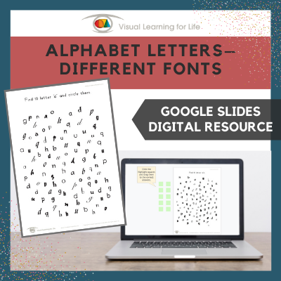 Alphabet Letters–Different Fonts (Google Slides)