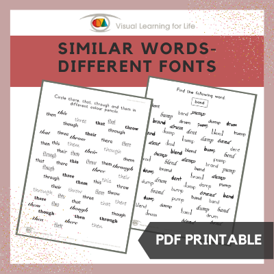 Similar Words–Different Fonts