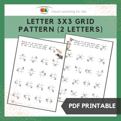 Letter 3x3 Grid Pattern (2 Letters)
