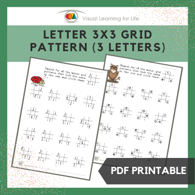 Letter 3x3 Grid Pattern (3 Letters)