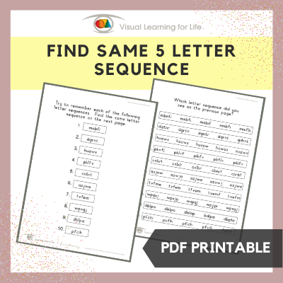 Find Same 5 Letter Sequence