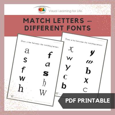 Match Letters – Different Fonts