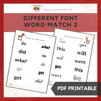 Different Font Word Match 2