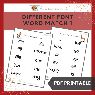 Different Font Word Match 1