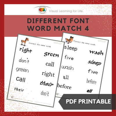 Different Font Word Match 4