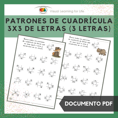 Patrones de Cuadrícula 3x3 de Letras (3 Letras)