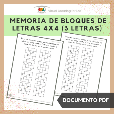 Memoria de Bloques de Letras 4x4 (3 Letras)