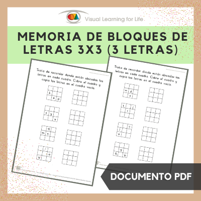 Memoria de Bloques de Letras 3x3 (3 Letras)