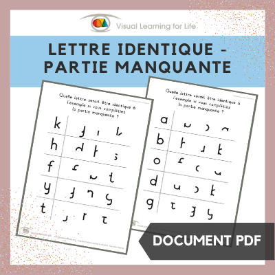Lettre identique – partie manquante