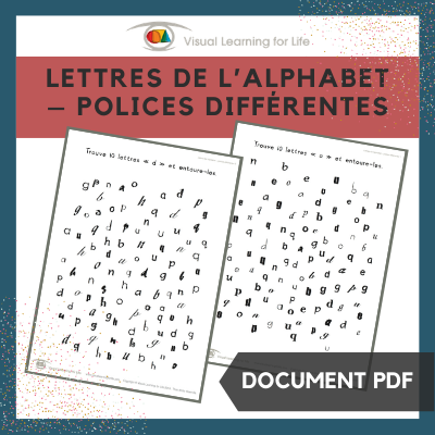 Lettres de l’alphabet – polices différentes