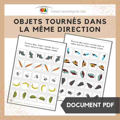 Objets tournés dans la même direction