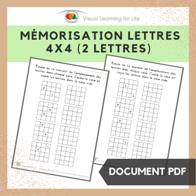 Mémorisation lettres 4x4 (2 lettres)