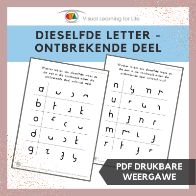 Dieselfde Letter - Ontbrekende Deel