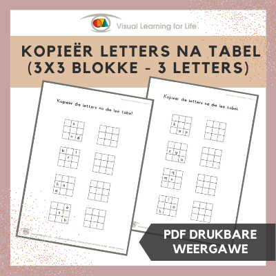 Kopieer Letters na Tabel (3x3 Blokke - 3 Letters)