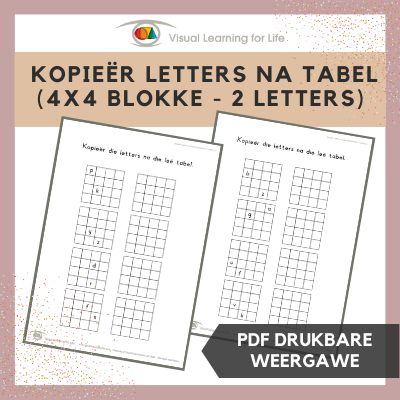 Kopieer Letters na Tabel (4x4 Blokke - 2 Letters)